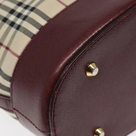 BURBERRY Nova Check Shoulder Bag Canvas Beige Gold Auth bs24664 - Picture 4 of 16